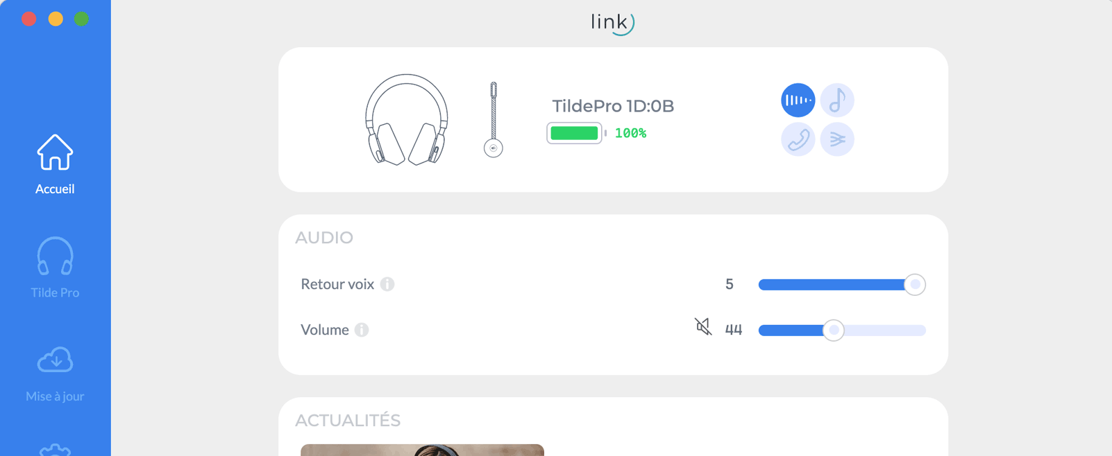 application-orosound-link-themes-clair-sombre Application Orosound Link : thèmes clair et sombre