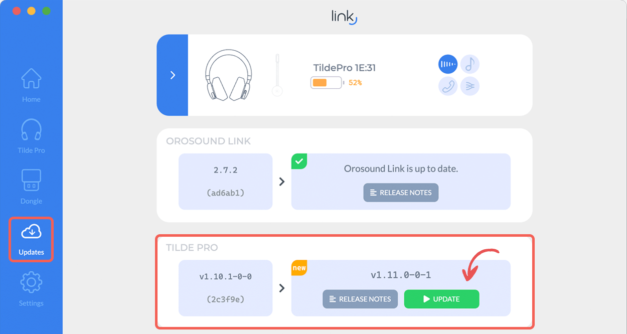 Orosound Tilde Pro: headset update